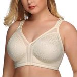 DotVol Women's Full Coverage Minimizer Bra Comfort Wirefree Non Padded Plus Size Everyday Bra(38D, Beige)