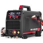 YESWELDER 165A MIG Welder, Flux Core MIG/Gas MIG/Lift TIG/Stick 4 in 1 Multi-process Welding Machine, LED Digital Display Synergic Control 110V/220V Dual Voltage MIG-165DS PRO