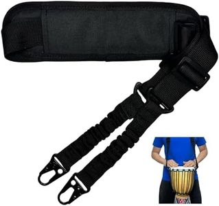 HighLight Adjustable Djembe Shoulder Strap African Hand Drum Belt Kids Drum Percussion Instruments Suit for Cameras Bags Handbags Totes (Black with Pad)
