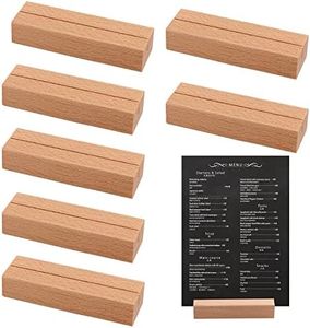 8 Piezas Tocón Madera para soporte de Tarjetas - Clips para Fiestas y Celebraciones, 10*3*2cm - Titulares de Tarjetas para Restaurantes, Bodas y Banquetes