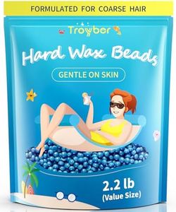 Troyber Hard Wax Beads for Coarse Hair Removal, 2.2lb Wax Beads Bulk, Waxing Beads for Brazilian & Full Body, At-Home Easy Removal, Peel-Off Waxing Beads
