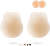 APOWUS Lift Ultra-Thin Adhesive Bra,Sticky Push UpInvisible Bras,Strapless Backless Bra Pasties Nipple Covers, Beige, 2