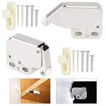 RMENOOR 2 Pcs Mini Latch Automatic Spring Catch,Push to Open Door Catches for Cupboard Metal Body Inter-Layer Spring Bounce Door Bolt Automatic Spring Catch for Window Shed Gate Cabinet Cupboard