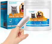 Dog Teeth Cleaning Wipes - Pet Dental Finger Wipes for Dogs, Pet Oral Cleansing Teeth Wipes for Dogs & Cats Tooth and Gums, Reduces Plaque, Freshens Breath and Pets Oral & Dental Care Wipes - 50 pc