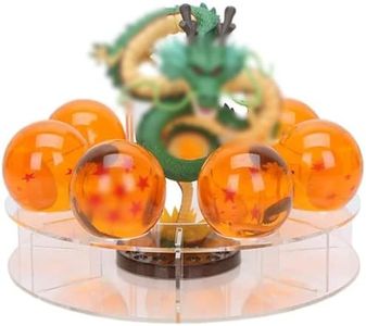 Mysika Resin Shenron Figure Shenlong Statue Set + 3.5cm Crystal Balls + Shelf with Gift Box for Business Halloween Christmas Holiday and Birthday Home Decoration