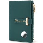 VanFn Airtag Passport Holder, RFID Travel Passport Wallet, Family Passport Holder, Ladies Bifold Air Tag Wallets, Slim Leather Credit Card Wallet For Women, Trip Document Organizer P.Travel Series, Dark Green, Classic
