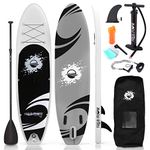 Serene Life Inflatable Stand Up Paddle Board - 10’ Ft. Standup Sup Paddle Board W/ Manual Air Pump, Safety Leash, Paddleboard Repair Kit, Storage / Carry Bag - Sup Paddle Board Inflatable - SLSUPB06