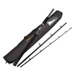 Portable Saltwater Offshore Heavy 3-Piece Travel Graphite Baitcasting Fishing Poles Casting Boat Jigging Trolling Conventional Rods with Rod Case Bag (3-Piece 6' Heavy)