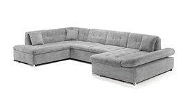 Honeypot Sofa Bed - Bergen Corner Sofabed with Large Storage - Grey Fabric Pull Out Double Sofa Bed U Shaped Couch | Set Up Included | Made in EU | Built to Last (Grey, Left Hand Facing Corner)