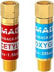 Flashback Arrestor, IMAGE Oxy Propane Flashback Arrestor, Oxygen Acetylene Propane Flashback Arrestor Set Regulator End 9/16-18 Threads B Size