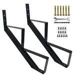 2 Packs Metal Stair Step Stringers, 2 Step Steel Riser Stringer for 19.4inch Height Deck(Matt Black)