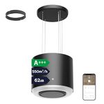 Ciarra Island Cooker Hood 48cm 550m³/ h Airflow CBCB4838 WiFi APP Touch Control Ceiling Hood 4-Speed with Booster Recirculating Kitchen Extractor Fan
