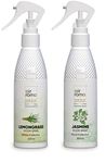 AIR-ROMA Lemon Grass & Jasmine Air Freshener Sprays | For Home, Office & Bathrooms | Long-lasting Odor Eliminator for Living Room, Hotels, Work Space | Pack of 2 (200 ml each)