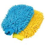 MR.SIGA Microfiber Car Wash Mitt, Pack of 2, Blue & Yellow