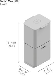 Joseph Joseph Totem Max 60L Kitchen Bin – Waste & Recycling, Odour Filter, Graphite