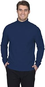State Fusio Basic Turtleneck Merino Wool Sweater - Wool Long Sleeve Pullover for Men- Made w/ 100% Pure Merino Wool Sourced from Inner Mongolia Goats- Soft, Lightweight & Versatile (Dark Navy, Medium)