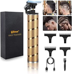 Ufree Hair Trimmer for Men, Beard Trimmer for Men Electric Razor Shavers Cordless Hair Clippers for Men, Zero Gapped T Blade Liners Grooming Hair Cutting Kit, Gifts for Men(Gold)