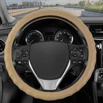 Auto Oprema Car Finger Grip Steering Wheel Cover - Leather, Breathable, Anti Slip (Beige) Compatible with Mercedes Benz C250