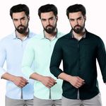 Pinkmint Shirt for Men ll Men's Combo Shirt ll Stylish Long Sleeve Shirt ll Cotton Sumeer Wear Shirt (Pack of 3)