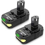 2Pack 3000mAh P108 Lithium Replacement Battery Compatible with Ryobi 18V Battery P102 P103 P104 P105 P107 P108 P109 P190 P122 for 18 Volt One+ Cordless Power Tools