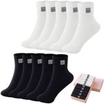 HUGSWEET Thin Soft Cotton Crew Socks for Women Ankle above Bootie Socks Gifts for Women 5-10 Pairs