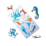 Non Slip Bath Mats for Tub for Kids,Babies,Childrens,Toddlers,Size 27.5" L x 15.7" W,Slip Resistant Grippers Bathtub Mats for Shower,Machine Washable (Sea World FHD-01)