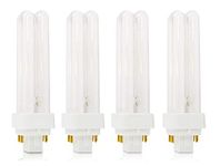 (4 Pack) CFL Bulbs Direct Generic Replacement for Panasonic FDS18E35/4 18W 3500K Double Tube, 4 Pin G24q-2 Base, Compact Fluorescent Light Bulbs