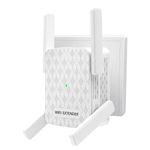 WiFi Range Extender, WPS Easy Setup WiFi Extender, 1200Mbps Wireless Signal Booster, Dual Band of 5GHz & 2.4GHz Internet Booster Up to 4000sq.Ft, Easy Setup - White