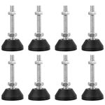 8 PCS Swivel Leveling Feet, M8x50mm Anti-Slip Furniture Leg Levelers Adjustable Leveling Feet for Tables Chairs Cabinets Workbench Shelving