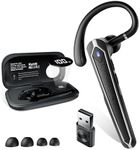 Eigsupia Bluetooth Headset V5.4, Wireless Bluetooth Earpiece with USB Dongle and Charging Case, Hands Free Noise Canceling Headphones with Dual-Mic for Computer Cell Phones Trucker Home Office Work