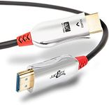 JuicEBitz 4K HDMI Cable 25M, Pro Series Fibre Optic Ultra High Speed HDMI 4k 18Gbps 2.0 HDMI Lead. HDMI to HDMI Cable, Compatible with Xbox, Playstation, Apple TV, Sky + More Ultra HD 25M Long HDMI