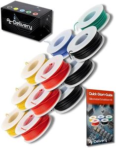 AZDelivery Lot de 3 câbles de commutation en silicone étamé ultra flexibles - Résistants à la température - En fil de cuivre - Pour câbles ou connectés - Soft Hookup