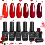 Beetles Red Gel Nail Polish Set - 6