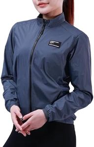 INBIKE Cycling Jacket for Men Women, Windproof Lightweight Packable Running Windbreaker, Breathable Quick Dry Reflective Biking Coat with 2 Pockets Blue XX-Large