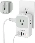 USB Charger Block, TESSAN Wall Plug Adapter with Electrical 4 Box Splitter 3 USB Wall Charger Ports, Multi Plug Outlet Extender Charging for Cruise, Travel, Office, Dorm Essentials