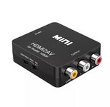 Supratec RCA to HDMI Converter, 1080P Mini CVBS Adapter with PAL/NTSC Support for TV/PC/PS3/STB/Xbox/VHS/VCR/DVD - 2ft HDMI Cable