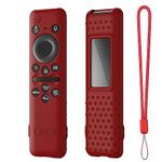 Oboe Silicone Tv Remote Cover Compatible with Samsung Smart Tv Remote 2023 Model TM-2360 E Remote Protective Open Key Case with Lanyard (E-Wine Red) [Remote NOT Included]