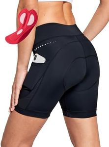 BALEAF Cuissard Vélo Femme 4D Rembourrés Short Cycliste Femme sous-vêtement de Cyclisme Court avec Gel Coussin de Siège Séchage Rapide-Noir-L