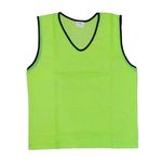 VIGOUR SPORTS Rib Bibs Pinnies Scrimmage Vest for Soccer Cricket Track and Field Sport Teams (Pack of 6) (Green, X-Large)