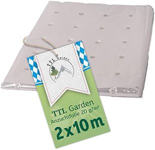 TTL Garden 10x2m PE Frühbeetfolie gelocht 20g/m² - transparente Gartenfolie für Folientunnel Anzuchtfolie Frühbeet & Hochbeet Wachstumsfolie Wärme Schutz vor Regen, Wind Frost