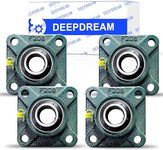 4 PCS of DEEPDREAM UCF205-16 Pillow Block Bearings, 1 inch Bore, Square Flange Mounted Pillow Block Bearing, 4-Bolt Flange Bearing, Self Alignment