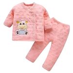 Fancy Walas New Born Baby Winter Wear 2 Pcs Cotton Suit Set - Unisex Infant Clothes - Ideal First Gift (0-6 Months, Orange)