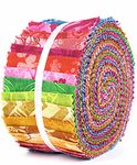 Soimoi 40Pcs Batik Print Cotton Precut Fabrics For Quilting Craft Strips 2.5x42inches Jelly Roll - Red