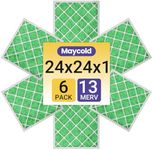 Maycold MERV 13 24x24x1 Air Filter (6-Pack), High-Efficiency Pleated AC & Furnace Filters, Actual Size: 9. 23.70" x 23.70" x 0.75”, Individually Wrapped in Plastic