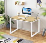 Tablewala Office Table Workstation Desk, 4 by 2, White Legs and Engineer Wood Top (Beige)