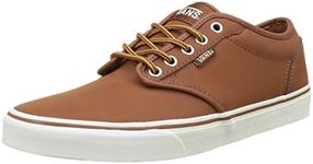 Vans Men's Atwood Low-Top Skateboarding Sneakers (9, (Leather) Brown/Marshmallow)