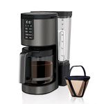 Ninja DCM201BK XL 14-Cup PRO Programmable Coffee Maker, 14-Cup Glass Carafe, Freshness Timer, with Permanent Filter, Black Stainless Steel