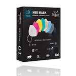 SINGULAR N95 Non-Woven Fabric Washable & Reuseable Mask (Multicolor, Without Valve, Pack of 10) for Adults Men & Women