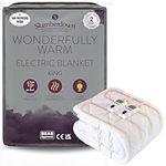 Slumberdown Wonderfully Warm Electric Blanket King Size - Dual Control 9-Heat Settings Luxury Heated Fleece Blanket for Bed with Auto Timer - Easy Fit, Comfortable, Machine Washable (160cm x 150cm)