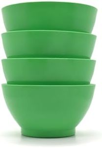 CaliBowl Non-Spill Plastic Bowl Set - 20oz Reuseable Kitchen Bowls with Concave Inner Lip and Non-Slip Base - For Cereal, Soups, Salad, Pasta and Serving - Set of 4 - Seagrass Green